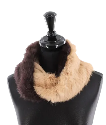 Infinity Cozy Fur Muffler - Brown/Camel