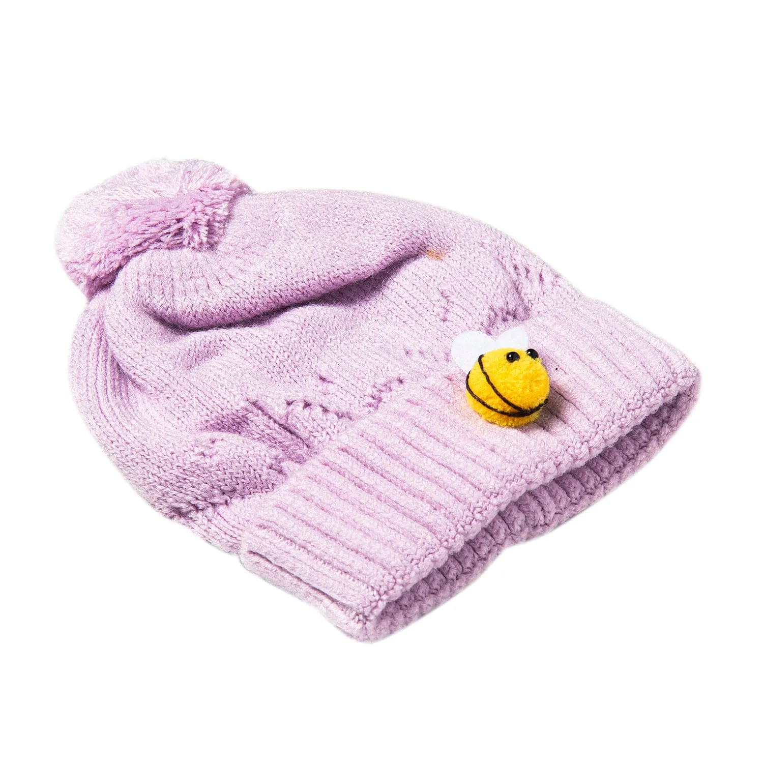 Knit Woollen Cap Honey Bee Lavender