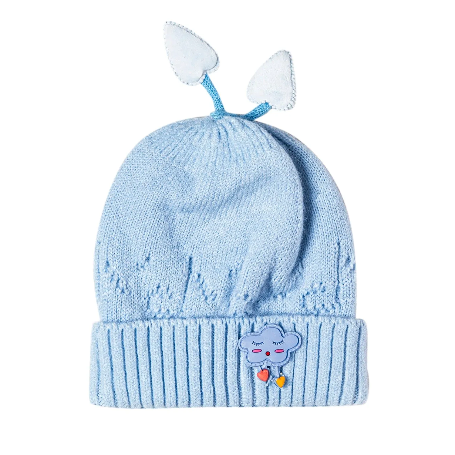 Knit Woollen Cap Winter Beanie Cloud Blue