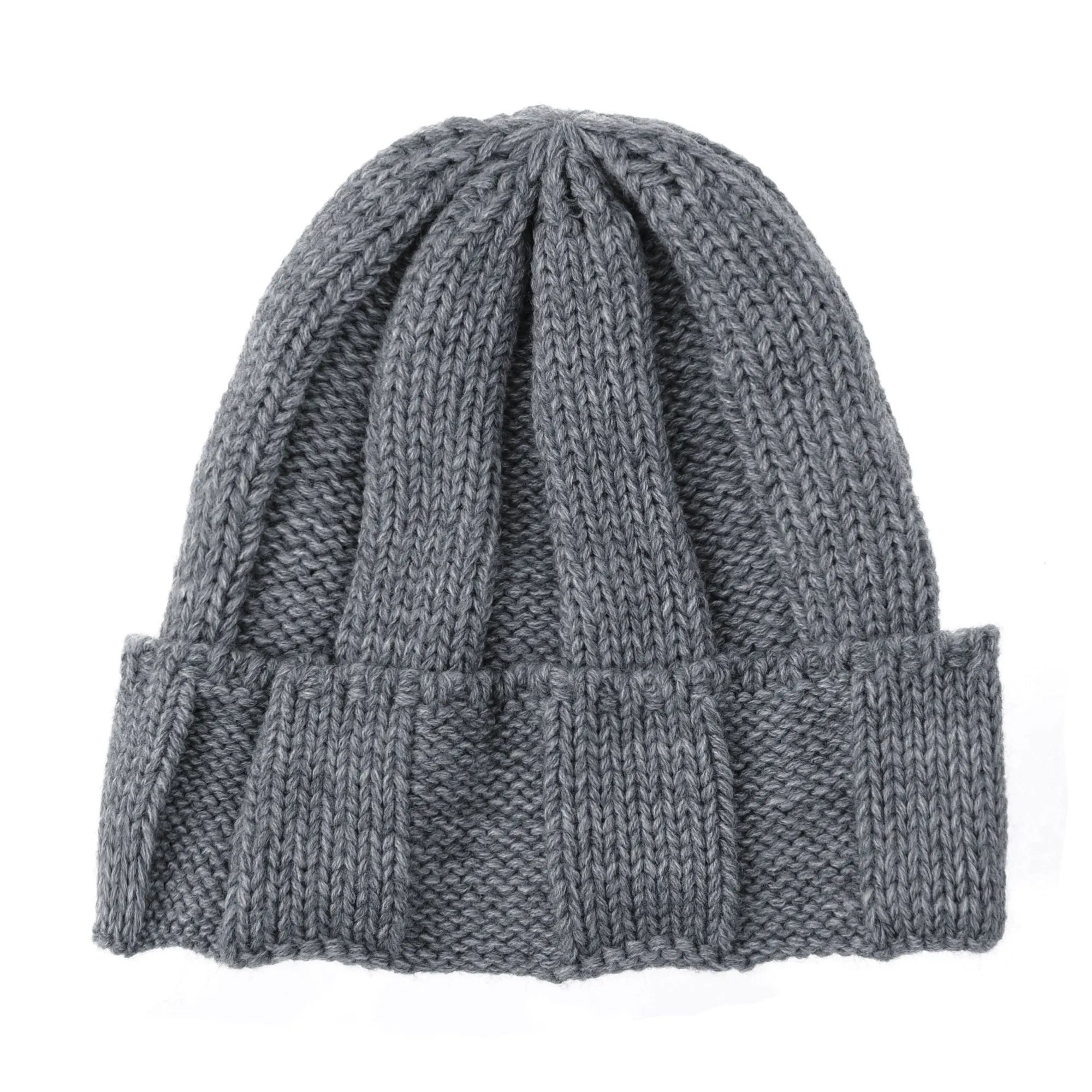 Knitted Ribbed Beanie Hat Basic Plain Solid Watch Cap