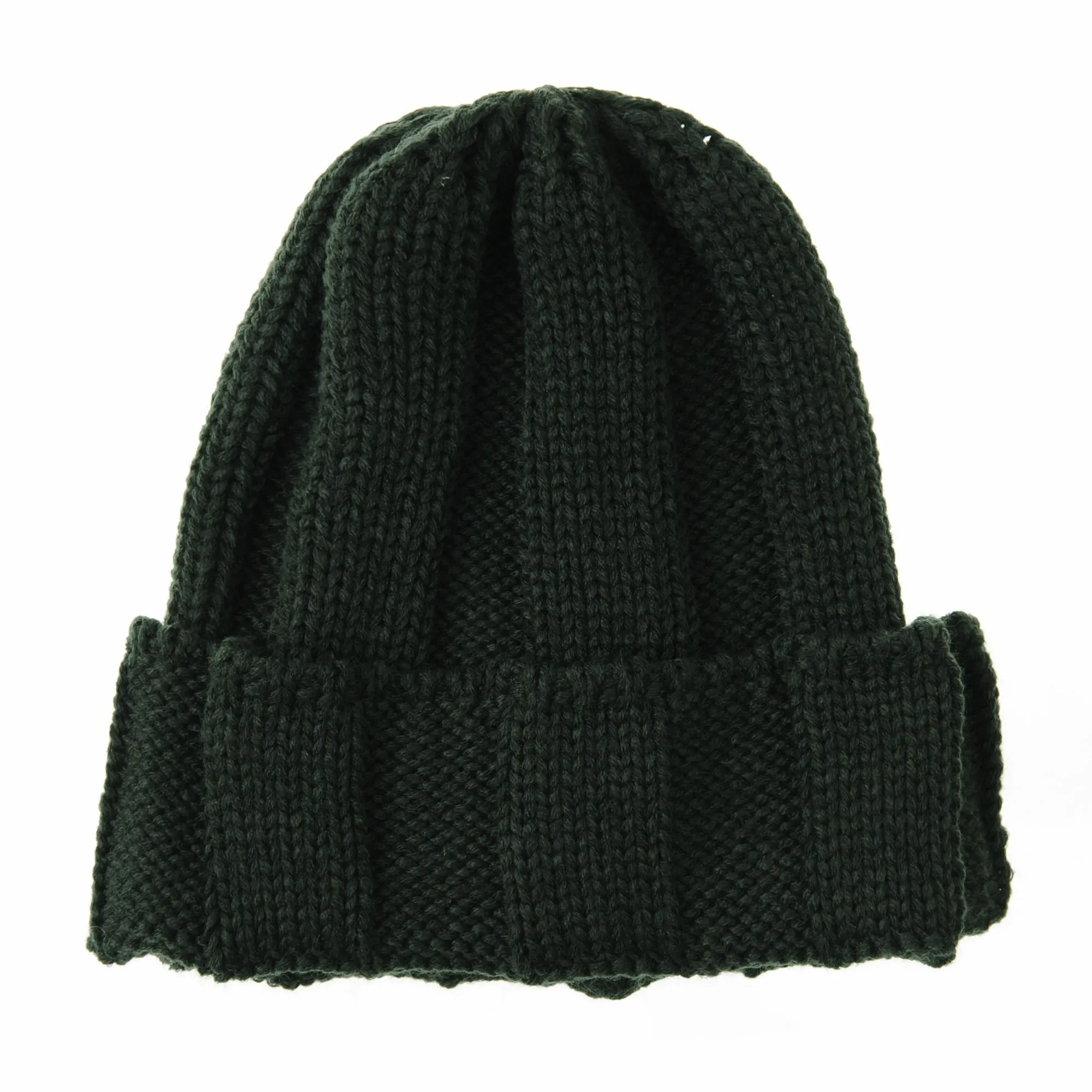 Knitted Ribbed Beanie Hat Basic Plain Solid Watch Cap