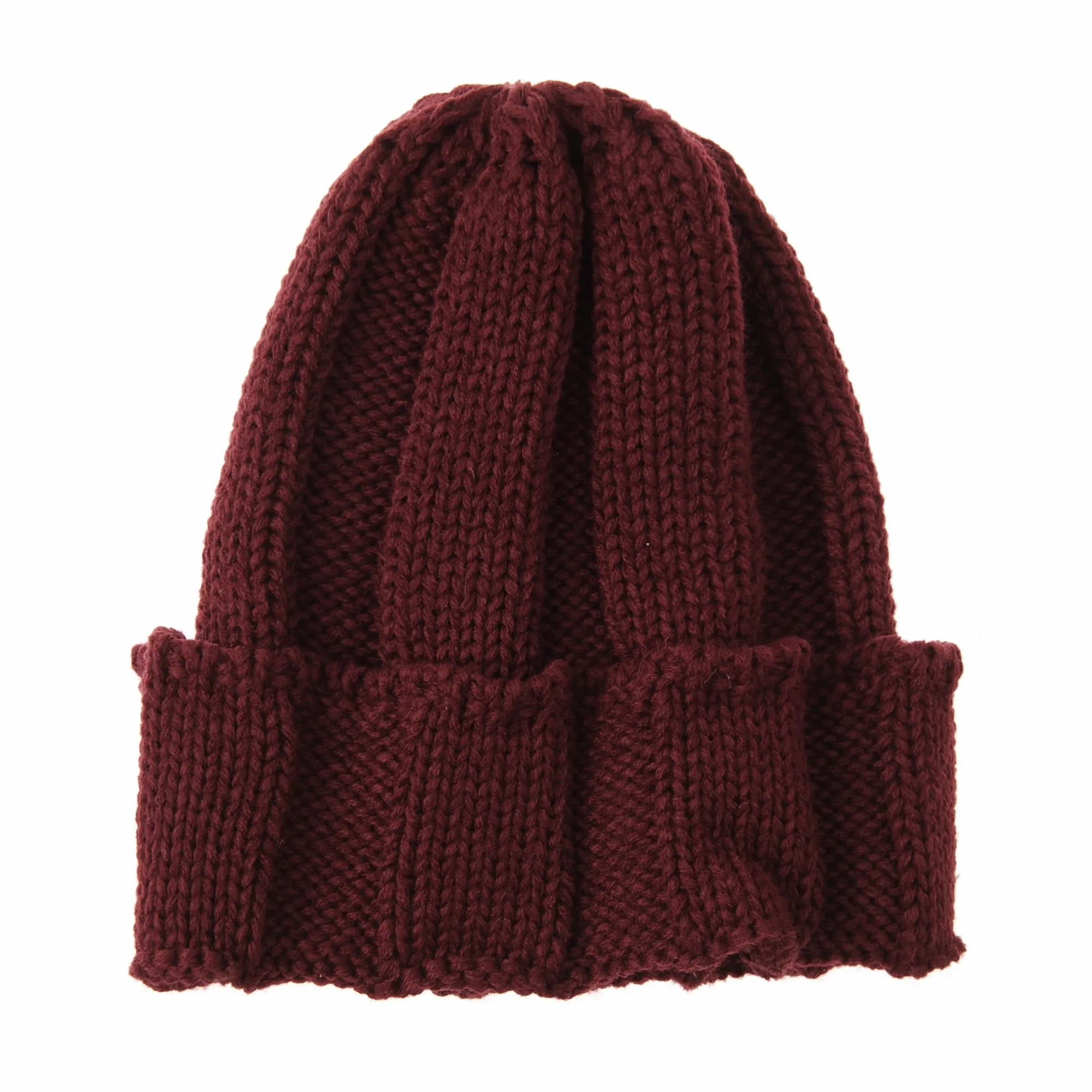 Knitted Ribbed Beanie Hat Basic Plain Solid Watch Cap