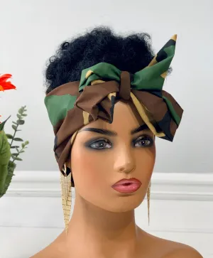 Komi Camo Satin-Lined Headband