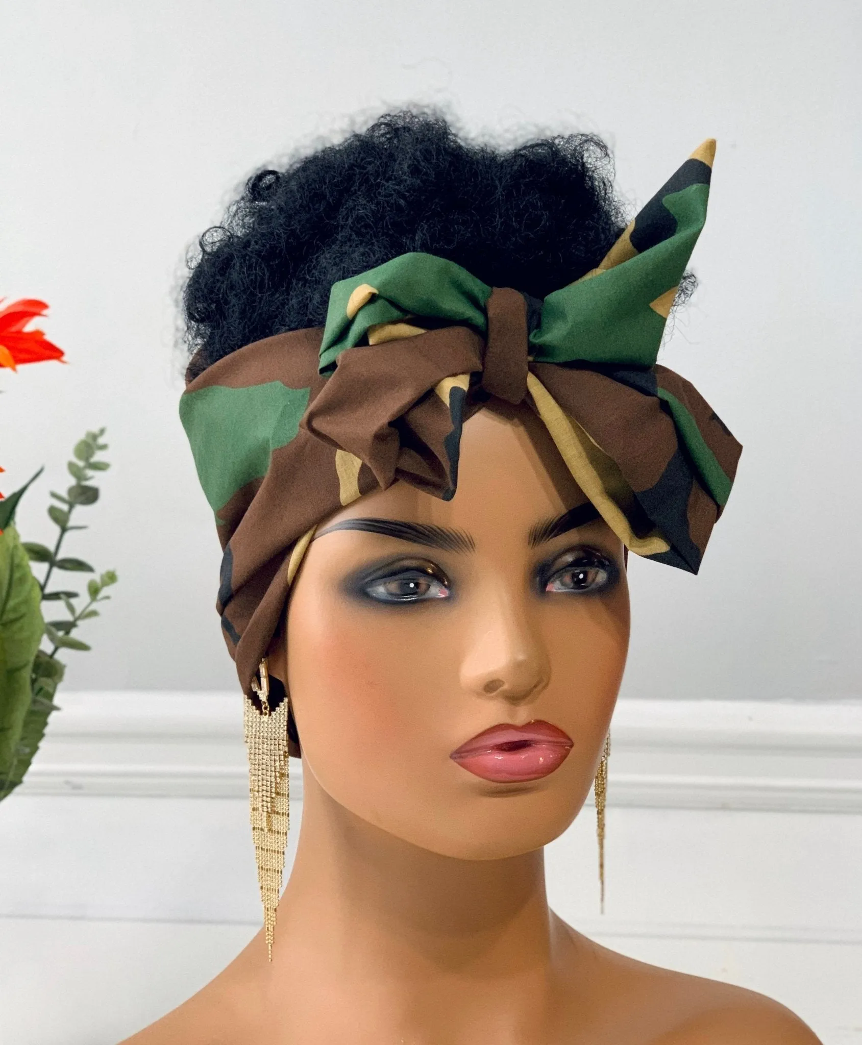 Komi Camo Satin-Lined Headband