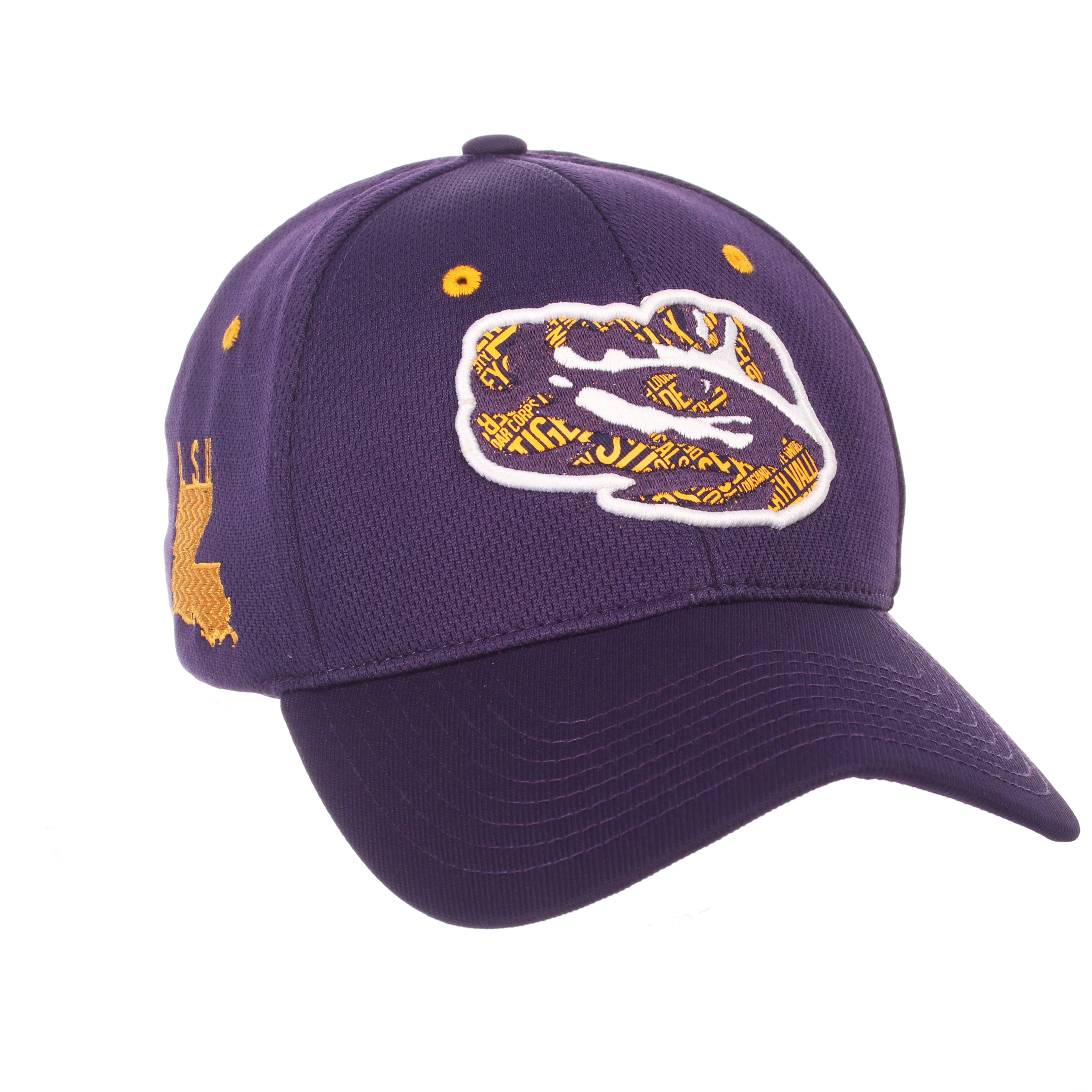 LSU Tigers Zephyr Dark Purple "Rambler" Structured Stretch Fit Hat Cap (M/L)