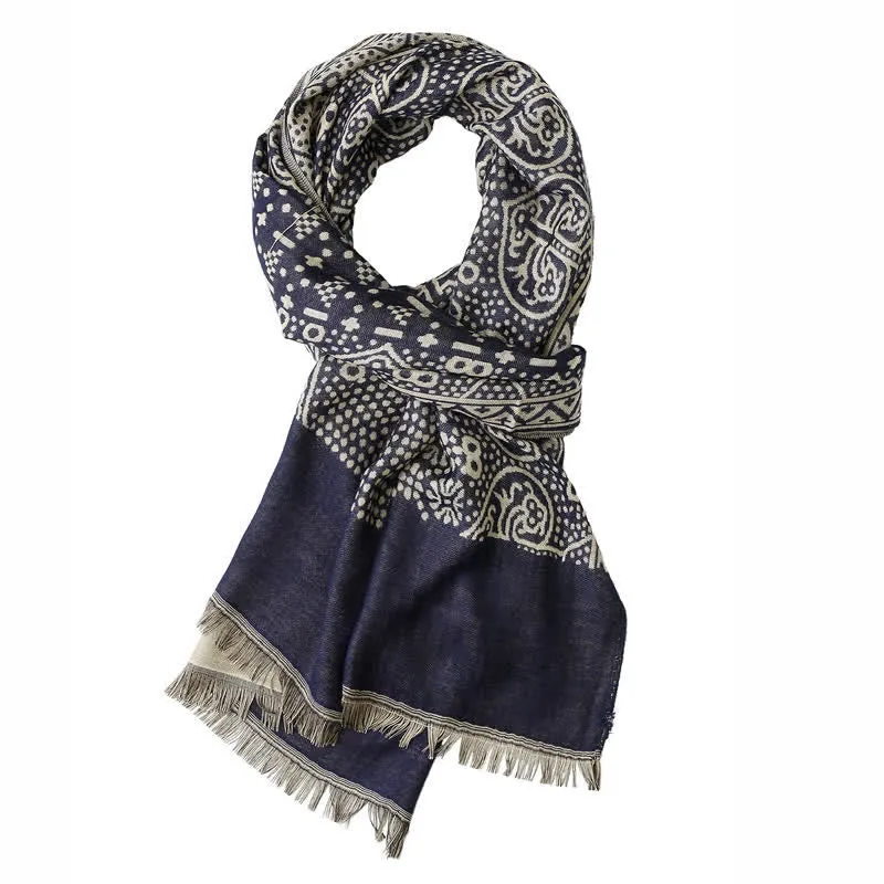 Men's Cotton Linen Lightweight Ethnic Scarf