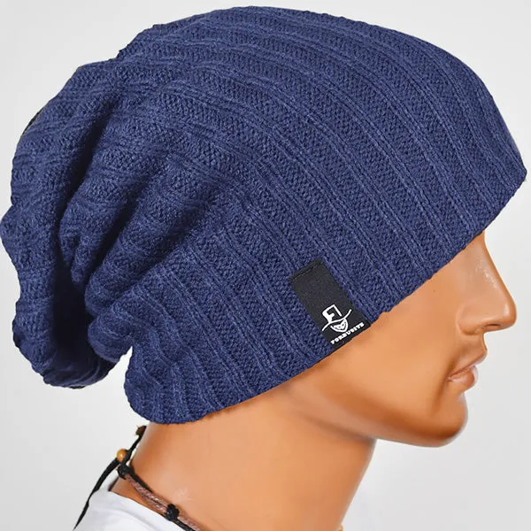 Mens Knit Slouchy Beanie Hats for Winter Summer B309