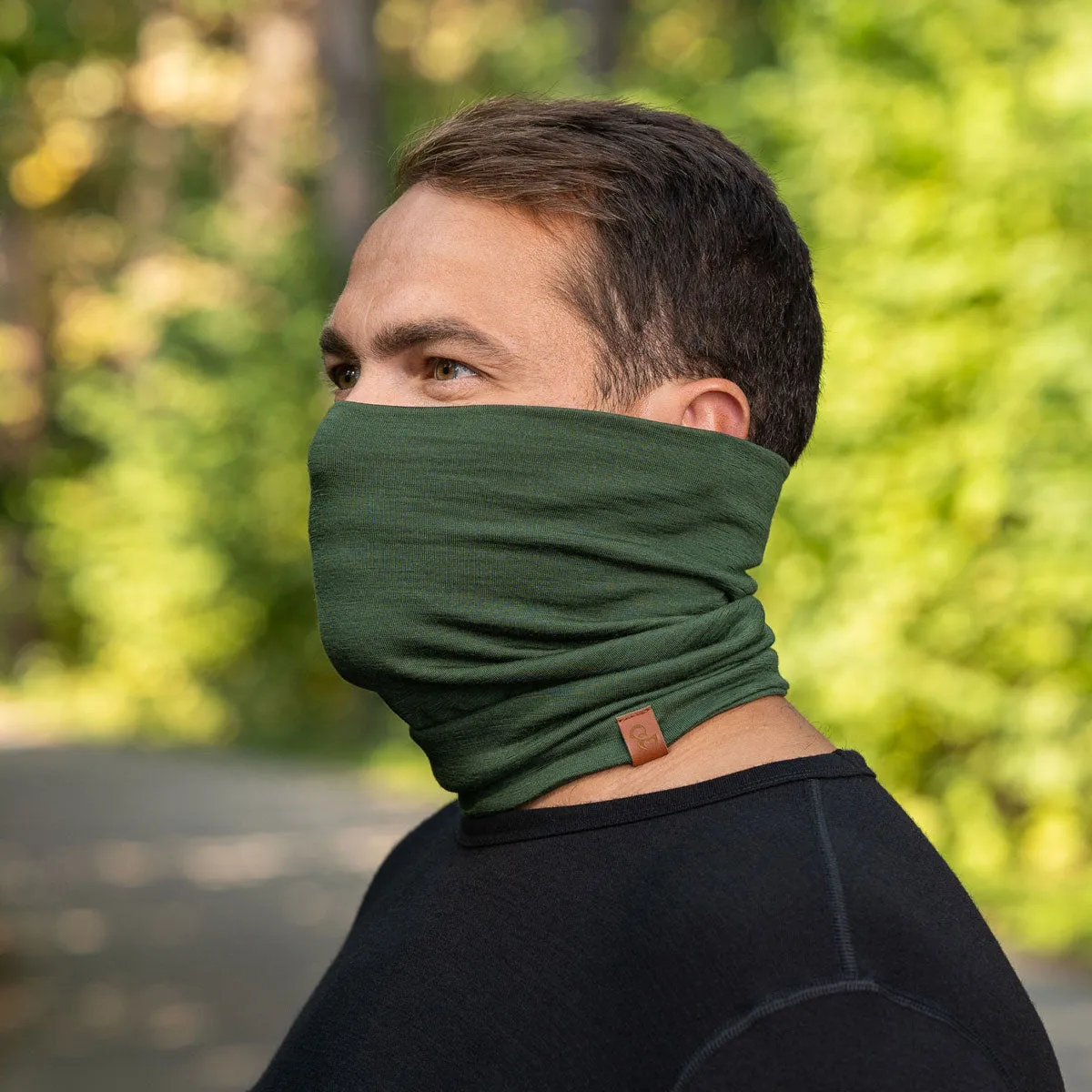 Men's Merino Neck Gaiter Dark Green