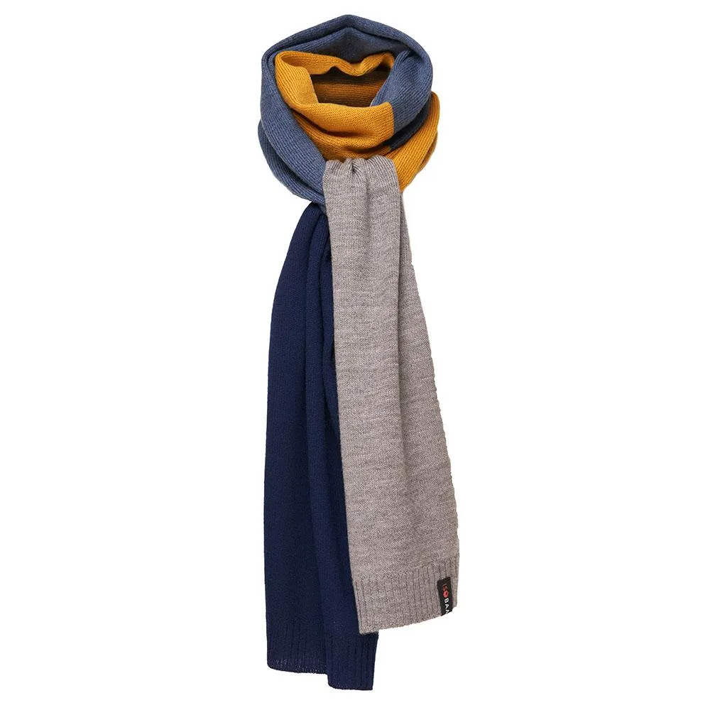 Merino Block Stripe Scarf (Navy Mix)