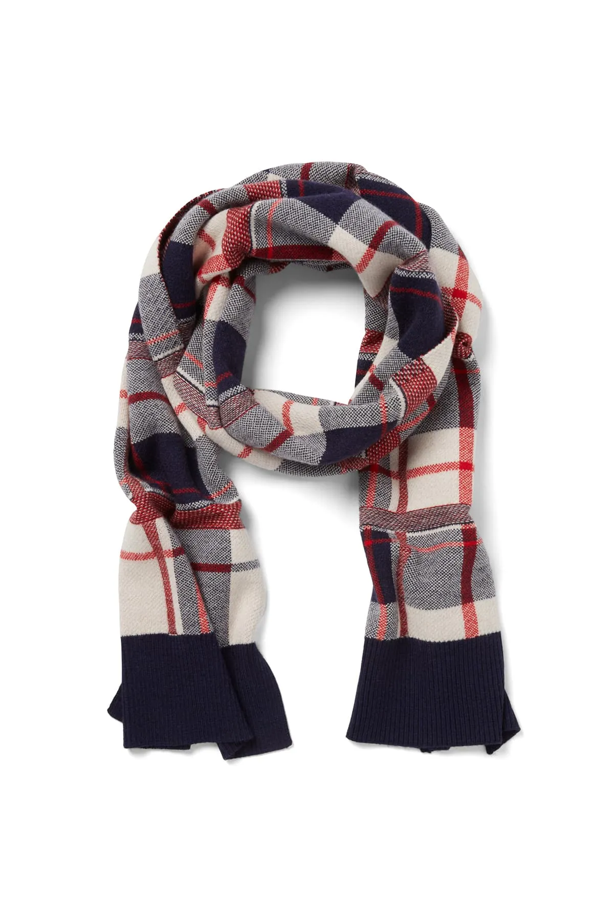 Merino Check Scarf - Red Check