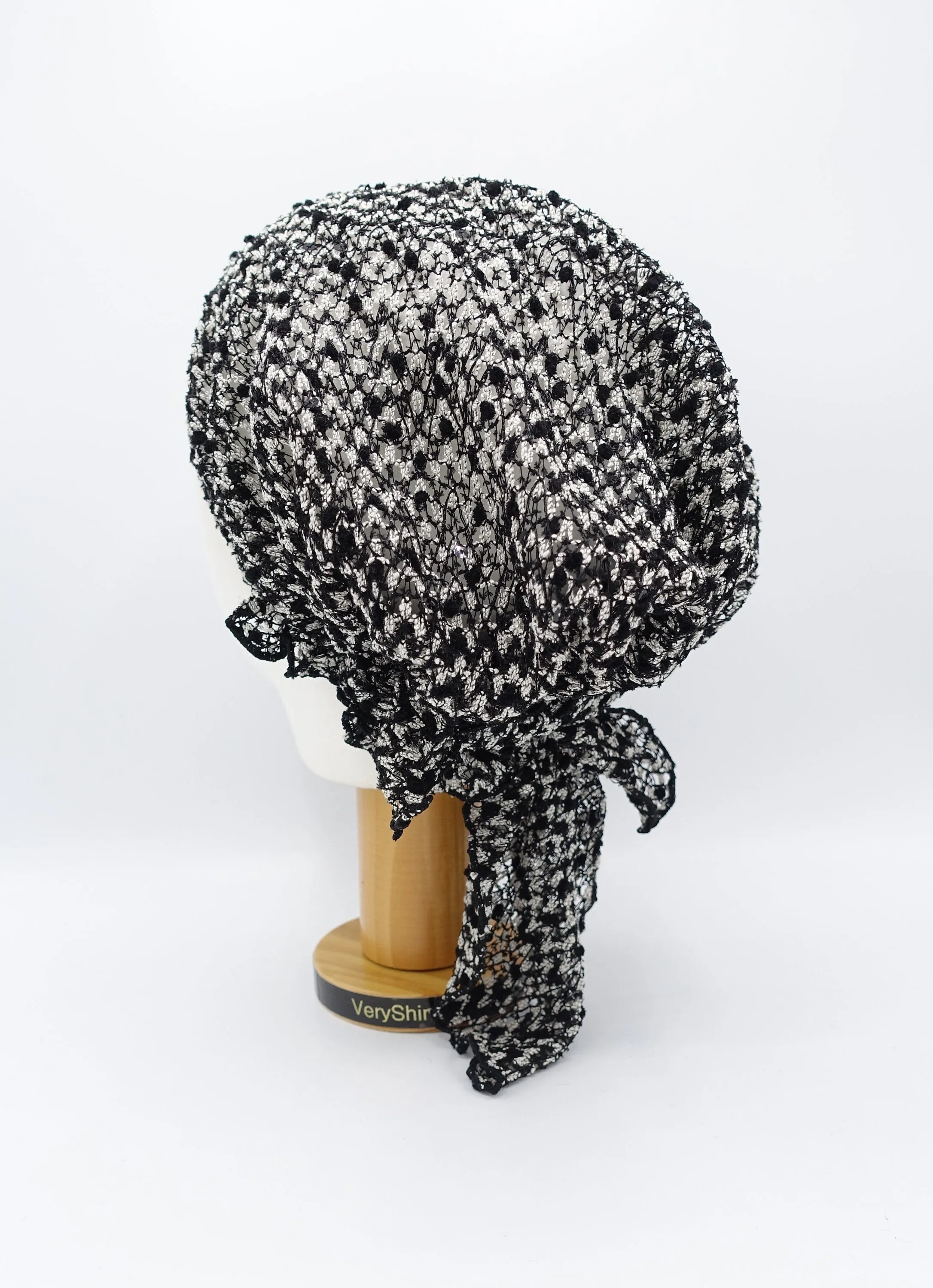 mesh lace knit hat