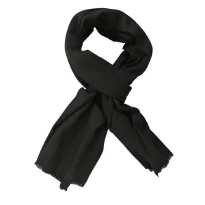 Metal Black Solid Woolen Scarf