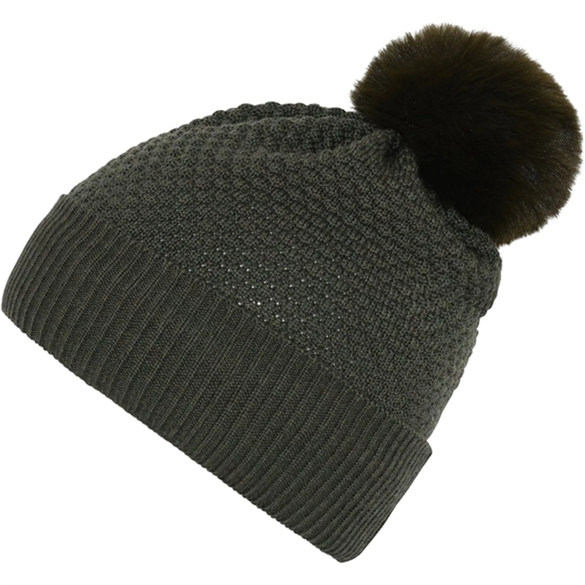 MP Danmark 97502 Oslo Wool Beanie - Fake Fur Dark Moss