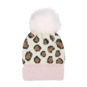 MUD Ivory Leopard Pom Hat