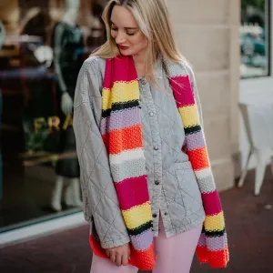 Neon Stripes Wholesale Crochet Knitted Scarf