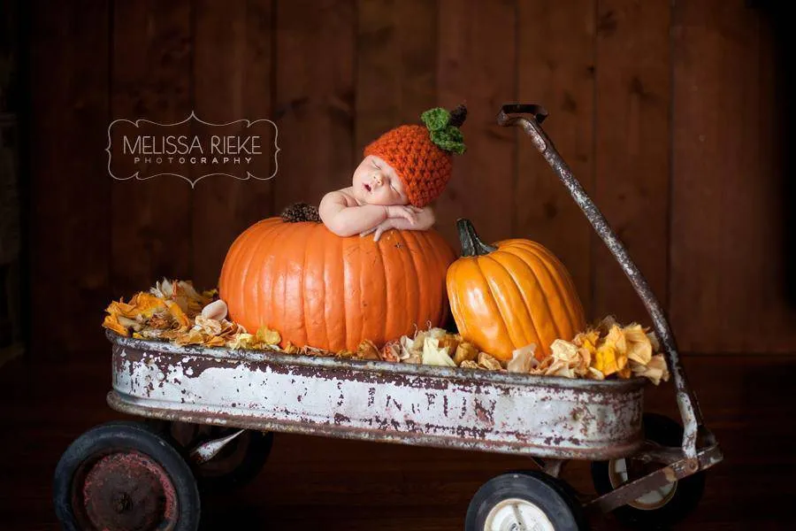 Newborn Hat Pumpkin Orange Halloween