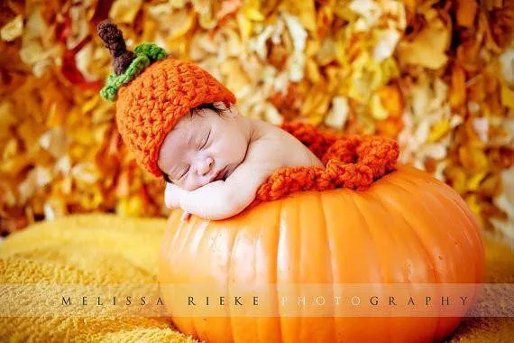 Newborn Hat Pumpkin Orange Halloween