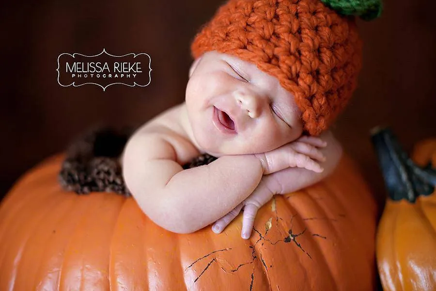 Newborn Hat Pumpkin Orange Halloween