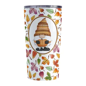 Orange Gnome Fall Leaves Tumbler Cup