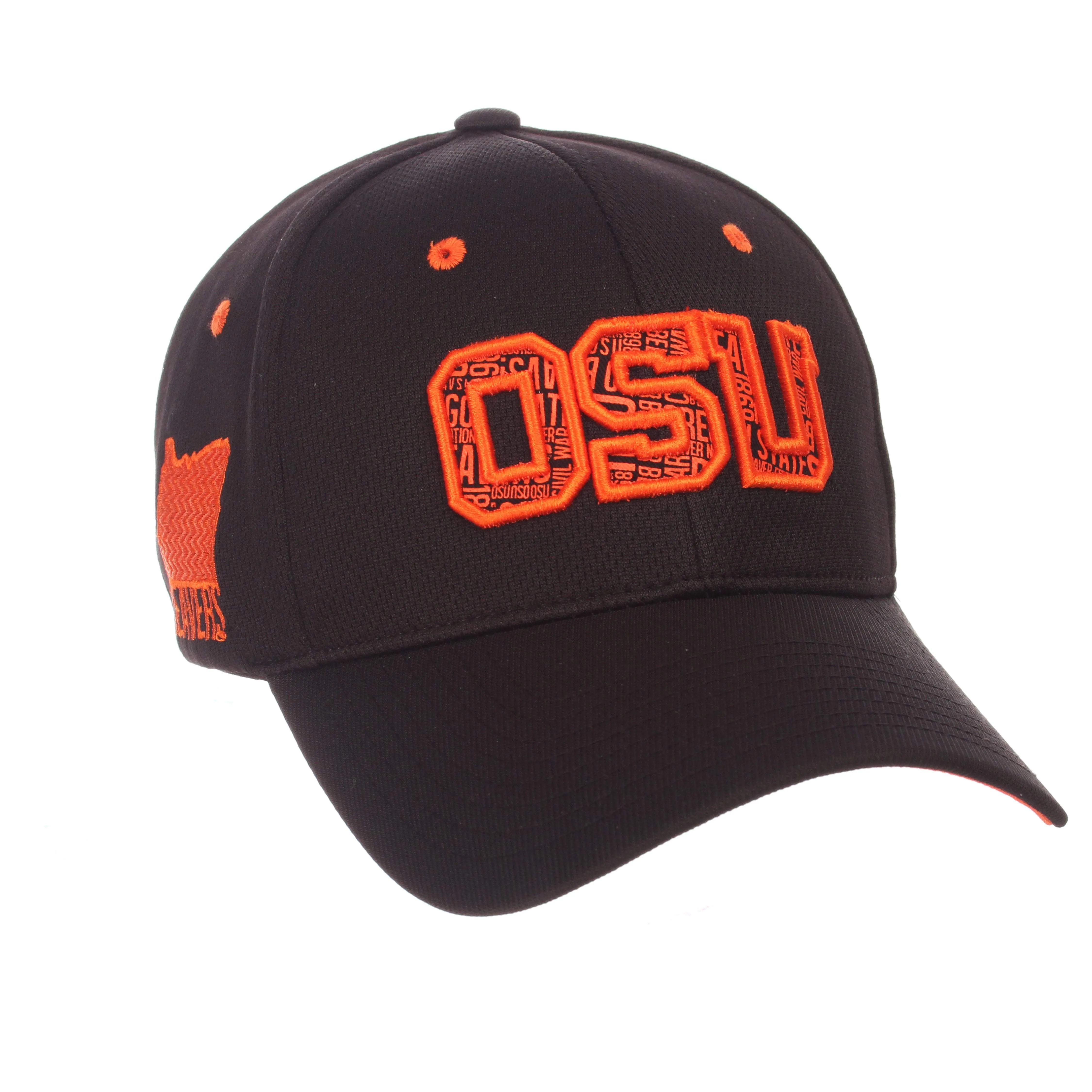 Oregon State Beavers Zephyr Black "Rambler" Structured Stretch Fit Hat Cap (M/L)