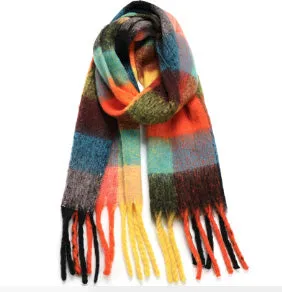 Oversized Plaid Winter Scarf