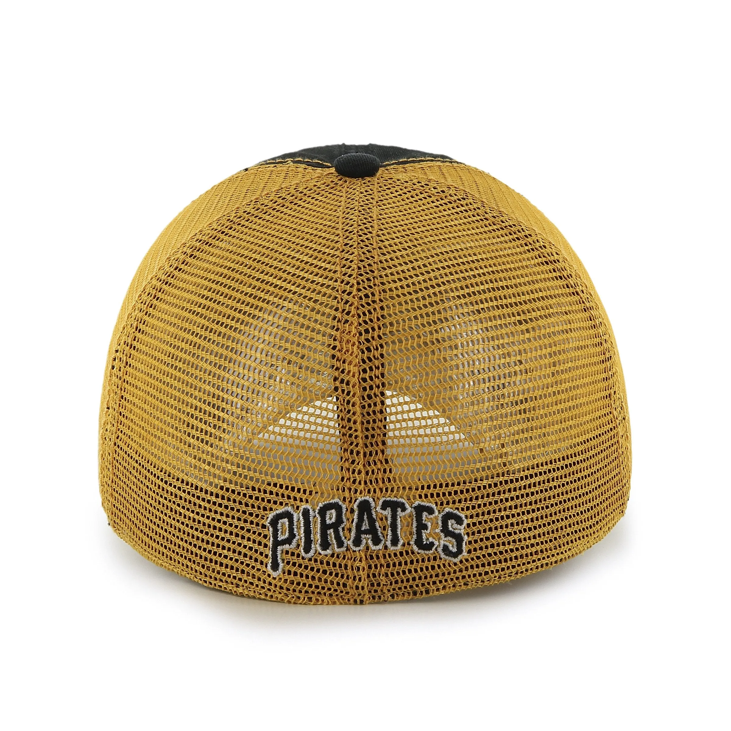 Pittsburgh Pirates 47 Brand Black Taylor Closer with Yellow Mesh Flexfit Hat Cap