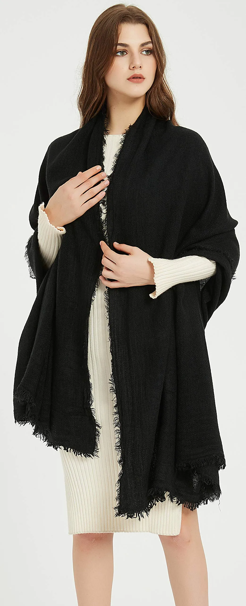 Premium Soft Elegant Solid Color Cashmere Blanket Scarf Shawl Wrap