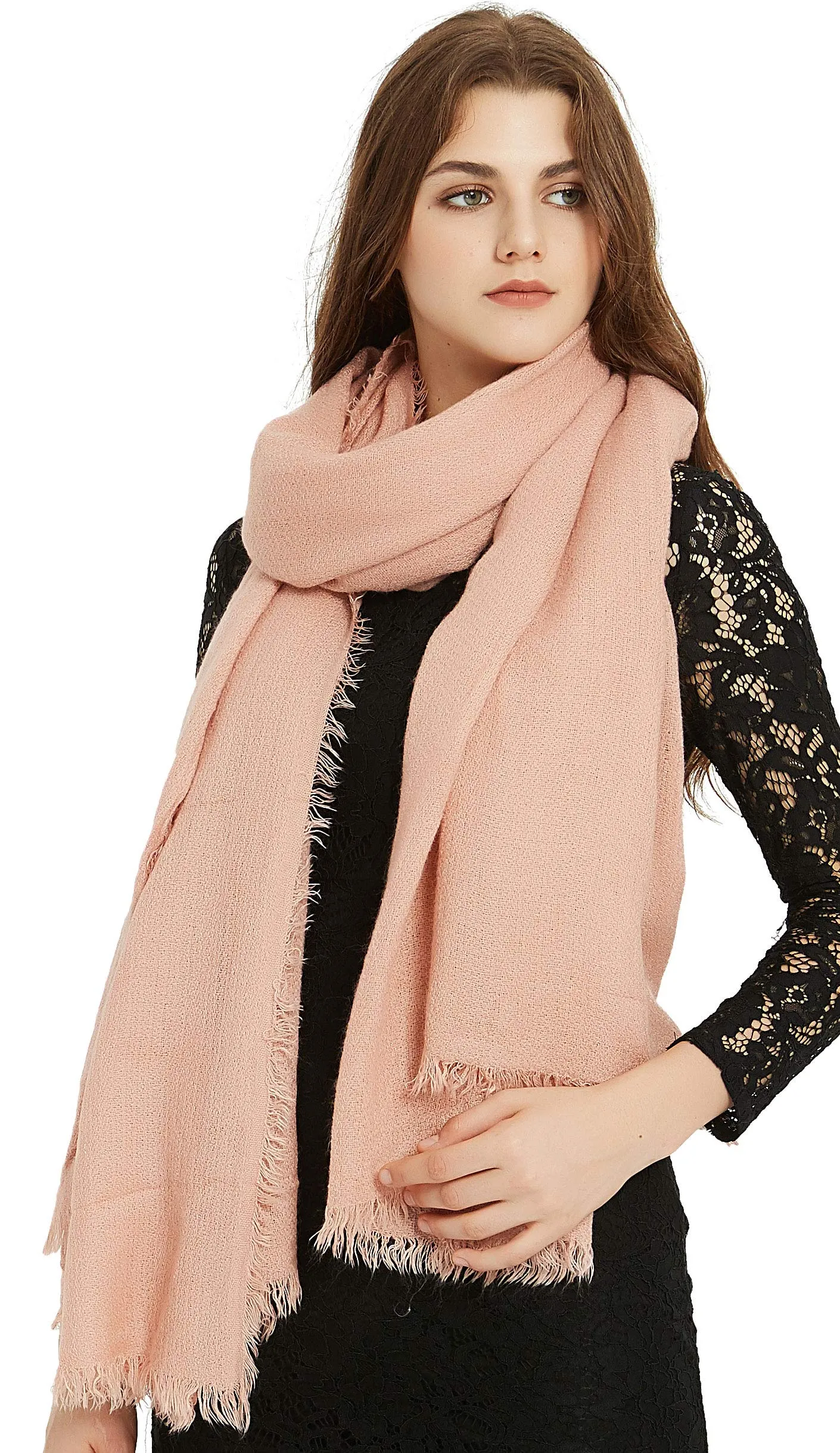 Premium Soft Elegant Solid Color Cashmere Blanket Scarf Shawl Wrap