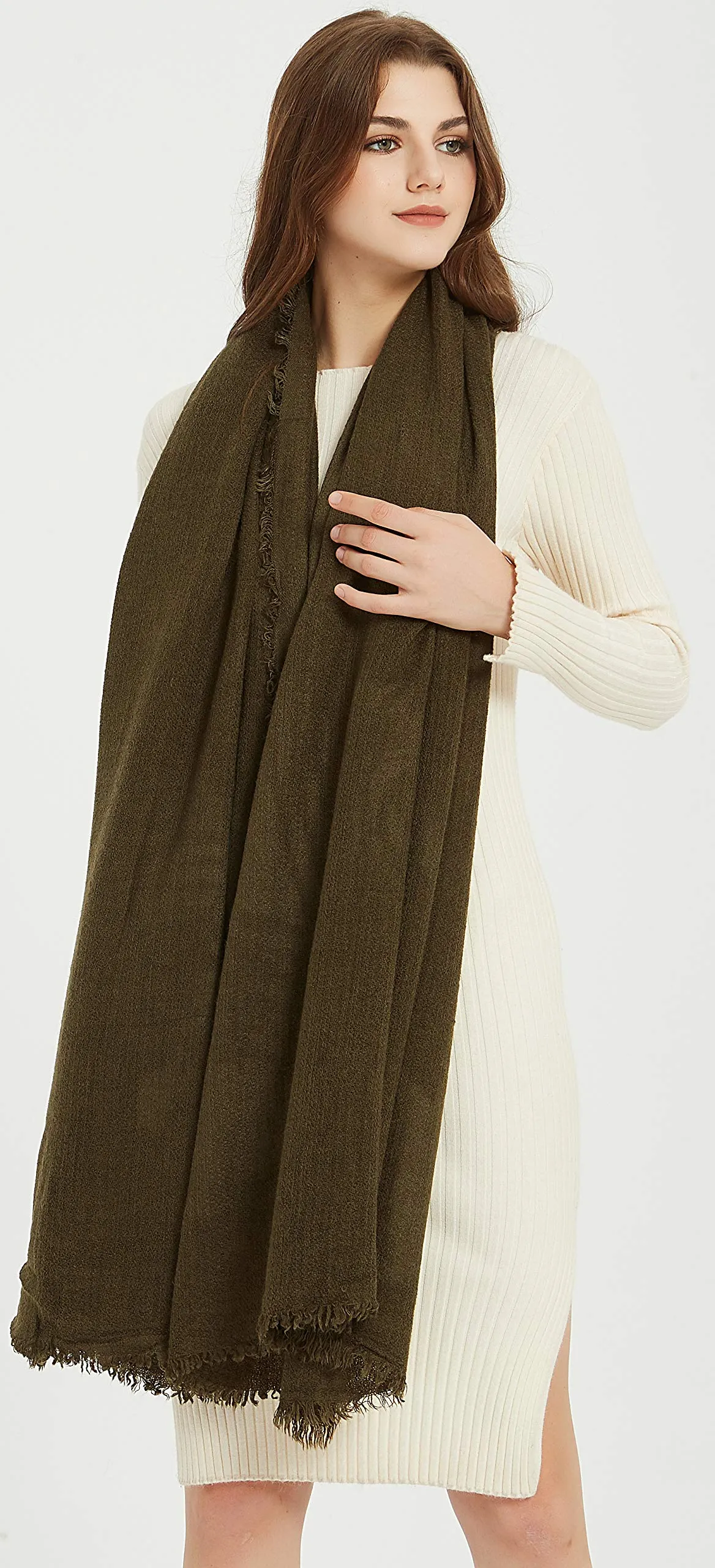 Premium Soft Elegant Solid Color Cashmere Blanket Scarf Shawl Wrap