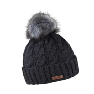 Sabbot Linda Faux Fur Bobble Hat Dark Stone