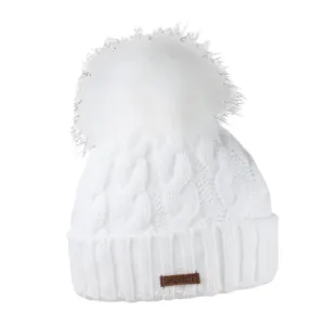 Sabbot Linda Faux Fur Bobble Hat White