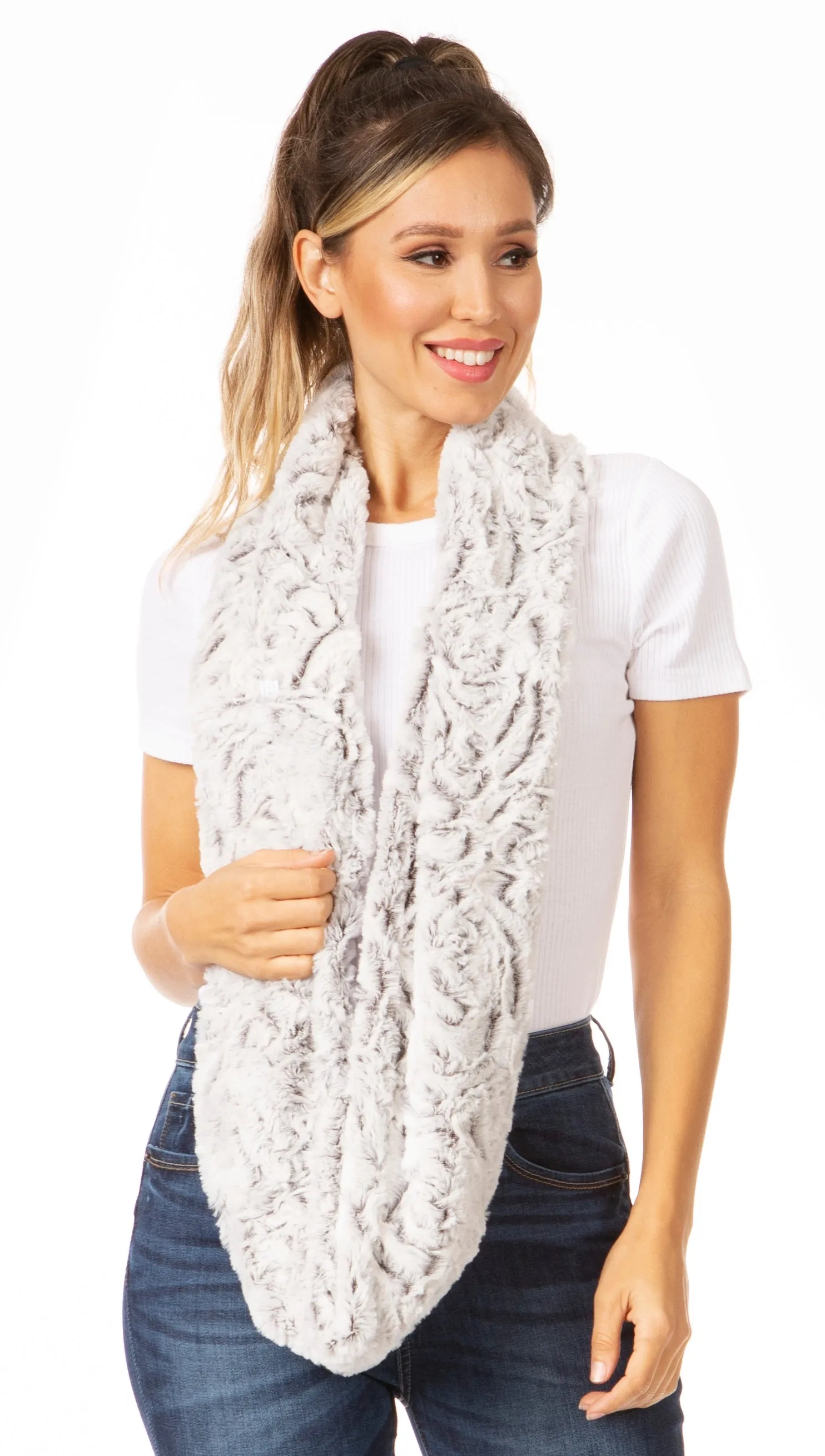 Sakkas Abhy Soft Fall Winter Furry Infinity Wrap Scarf