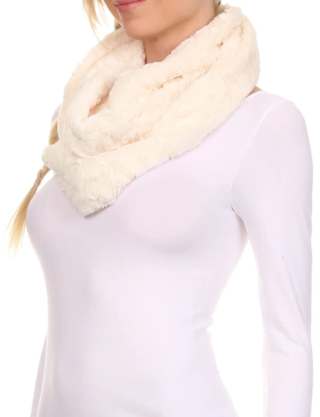 Sakkas Abhy Soft Fall Winter Furry Infinity Wrap Scarf