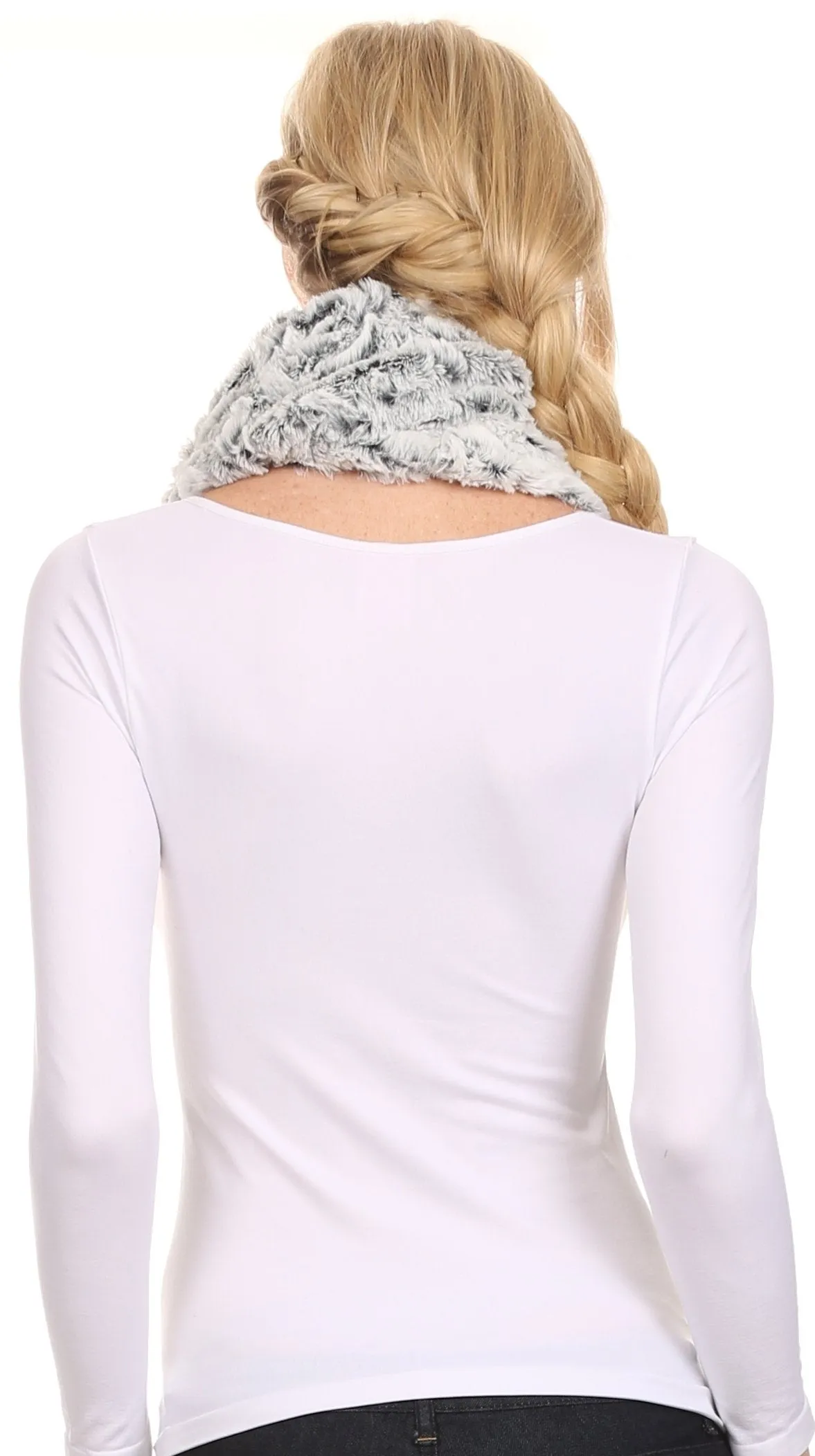 Sakkas Abhy Soft Fall Winter Furry Infinity Wrap Scarf