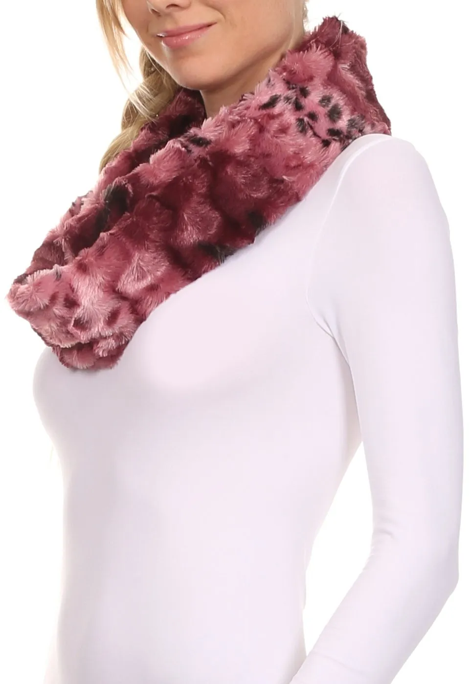 Sakkas Abhy Soft Fall Winter Furry Infinity Wrap Scarf