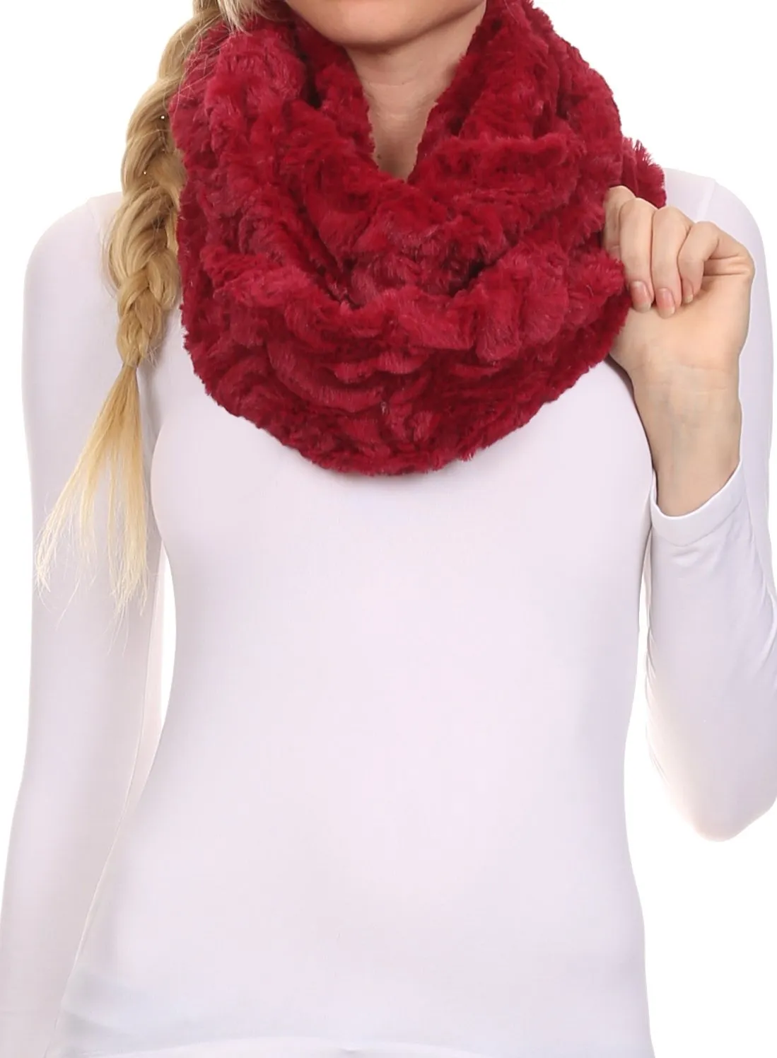 Sakkas Abhy Soft Fall Winter Furry Infinity Wrap Scarf