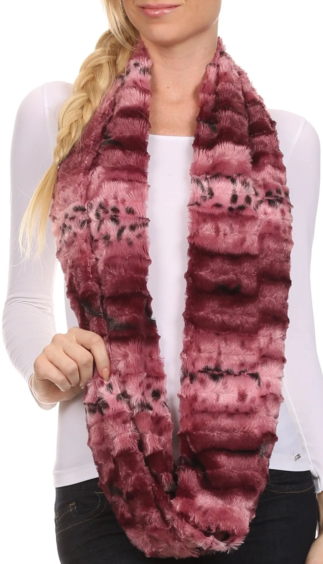 Sakkas Abhy Soft Fall Winter Furry Infinity Wrap Scarf