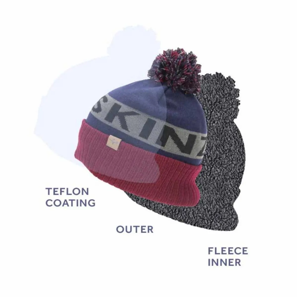 SealSkinz Foulden Water Repellent Cold Weather Bobble Hat (Size L/XL)