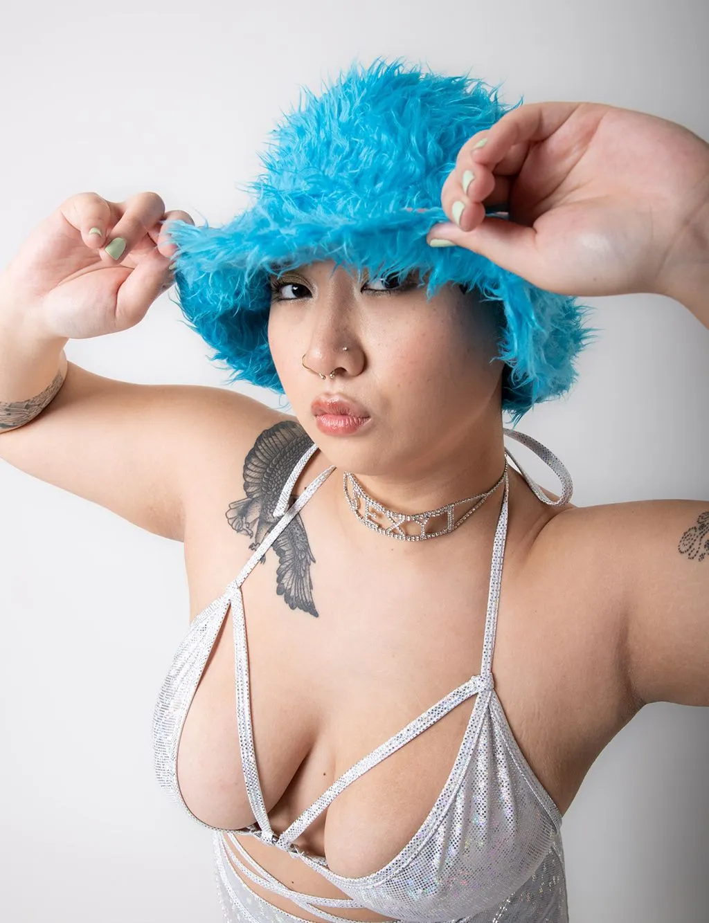 SHAGGY FUZZY HAT - BLUE