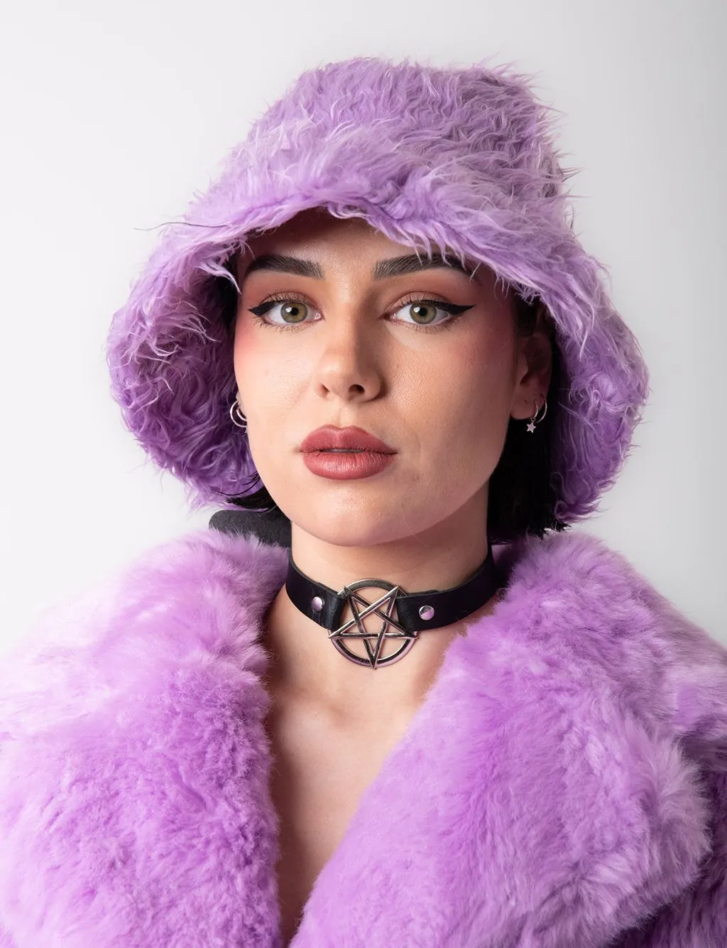 SHAGGY FUZZY HAT - PURPLE