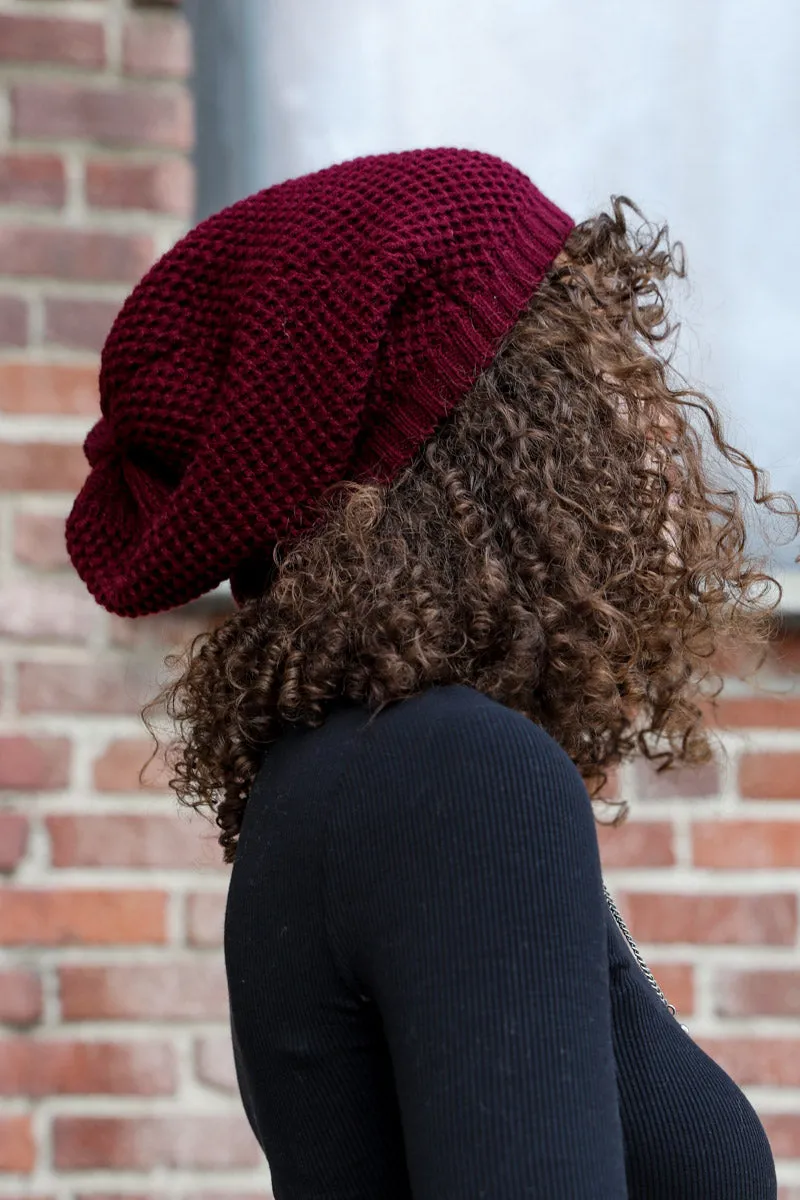 Slouch Waffle Knit Beanie