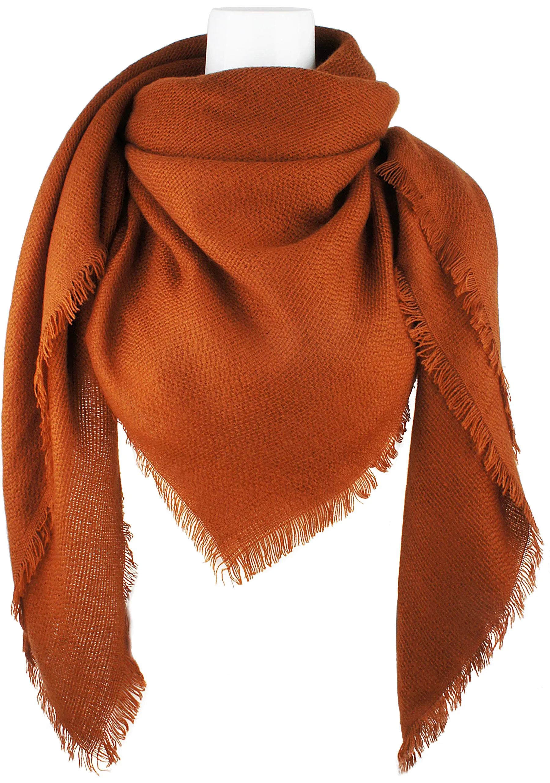 Soft Classic Luxurious Blanket Solid Color Square Scarf Wrap