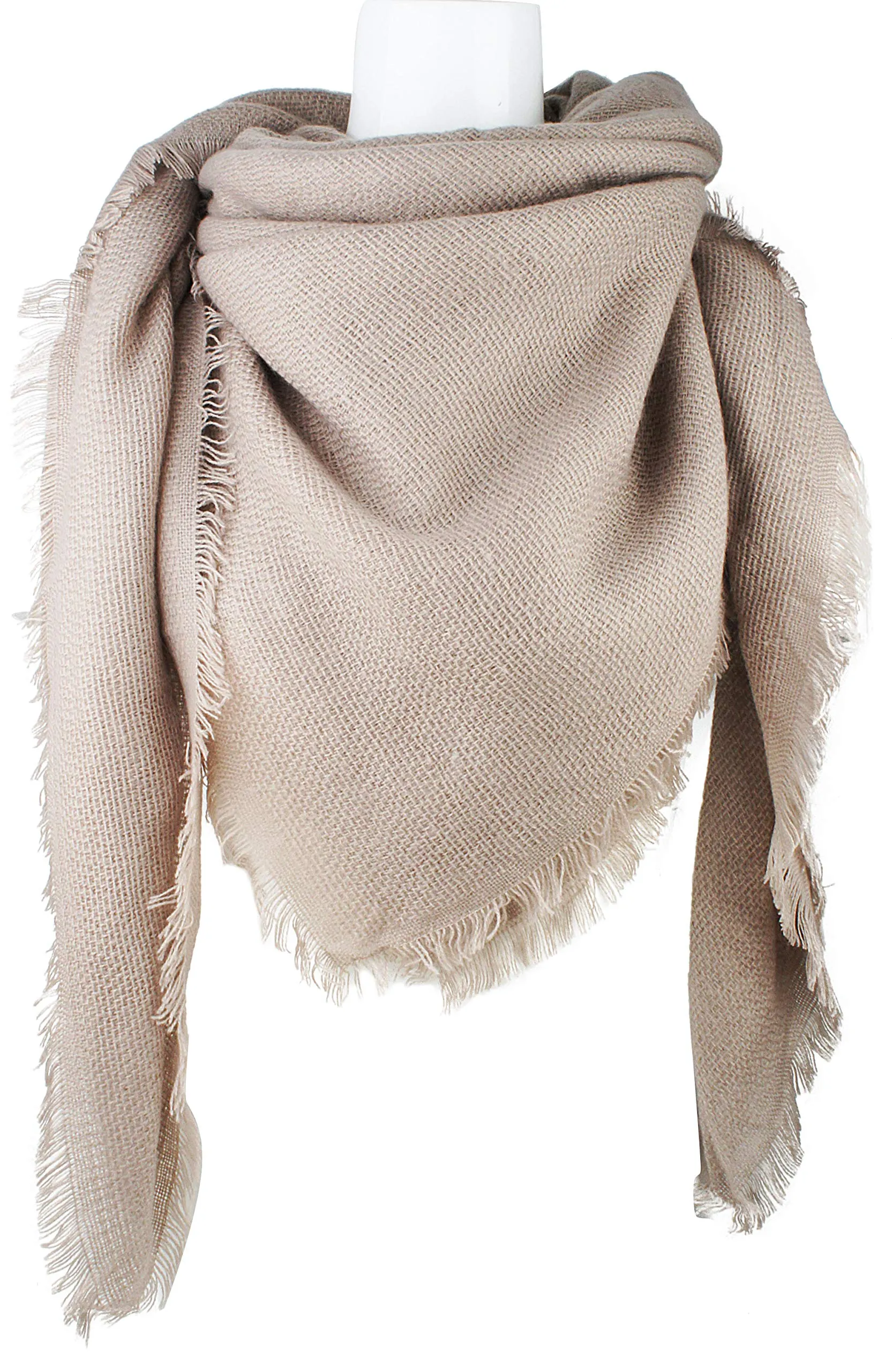 Soft Classic Luxurious Blanket Solid Color Square Scarf Wrap