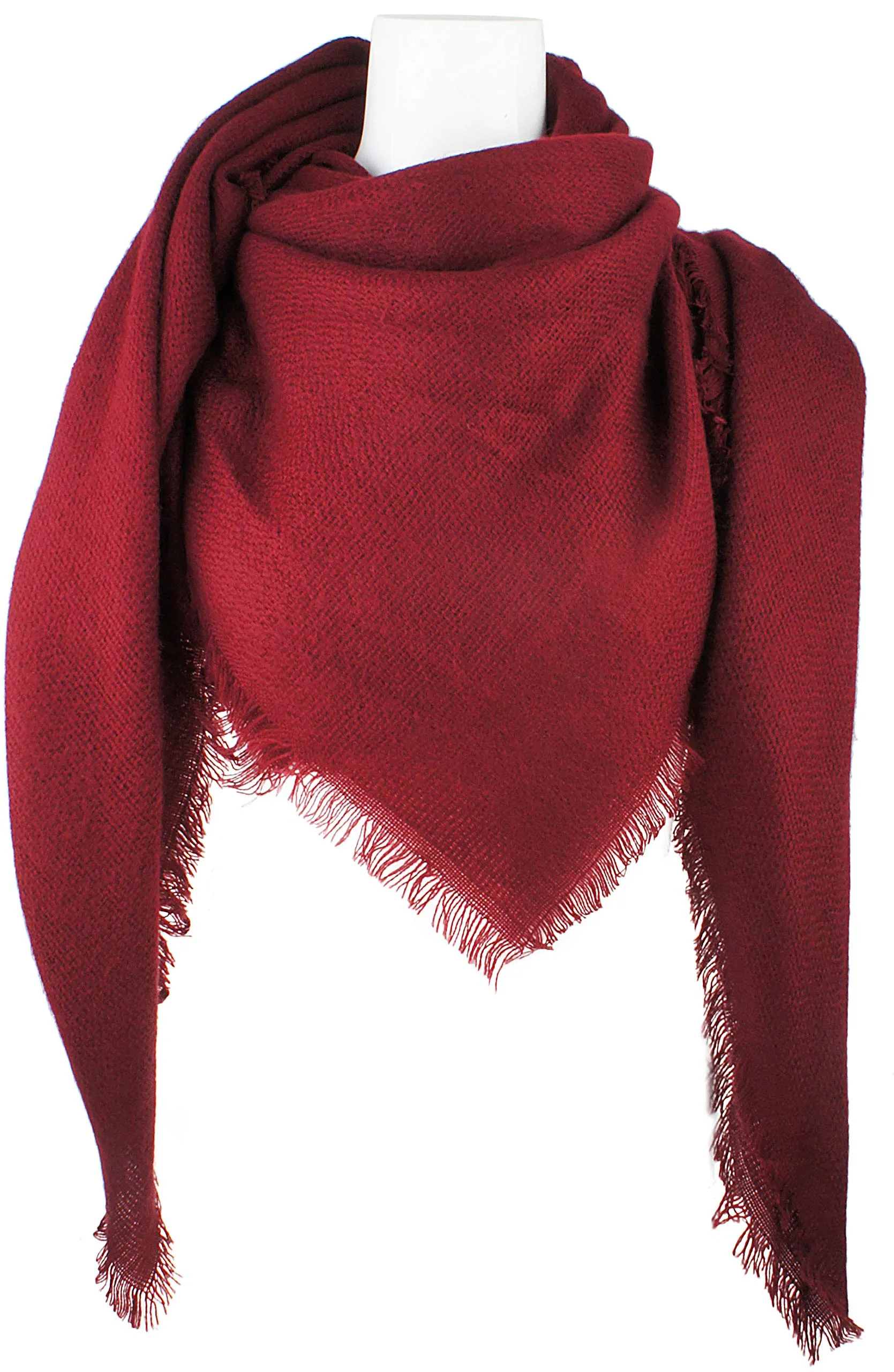 Soft Classic Luxurious Blanket Solid Color Square Scarf Wrap