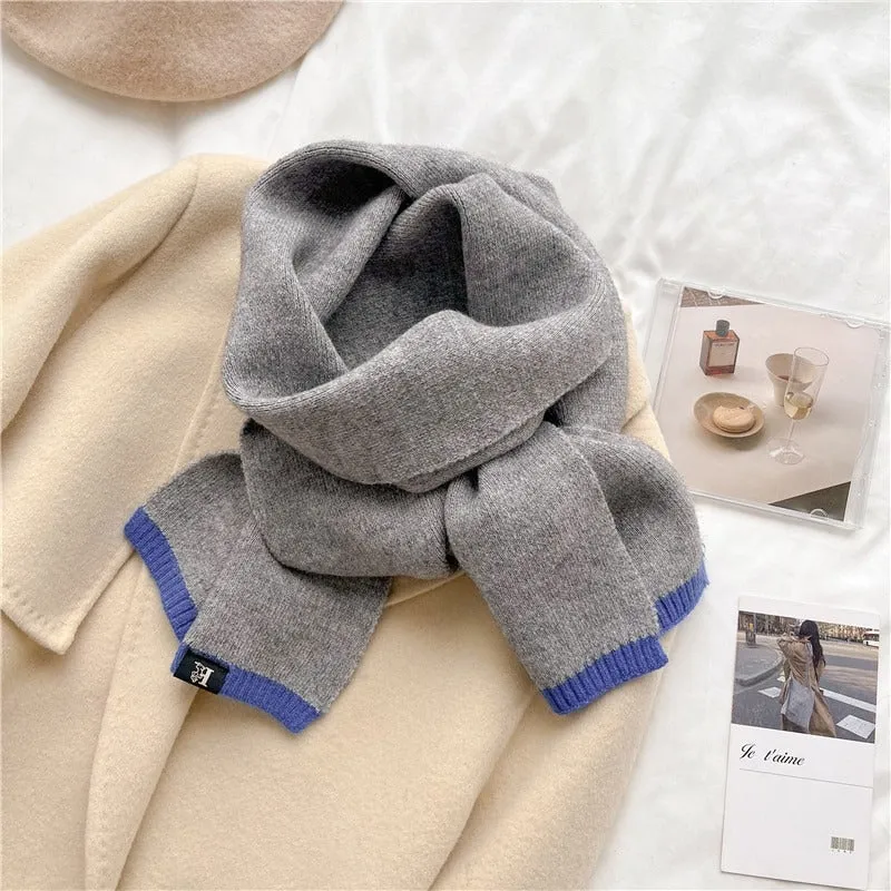 Solid-Colored Warm Cashmere Winter Knitted Scarves