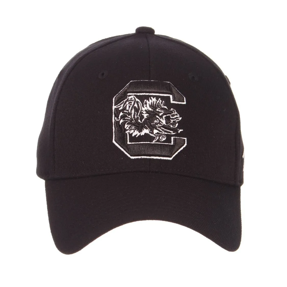 South Carolina Gamecocks Zephyr "ZH Black" Structured Stretch Fit Fitted Hat Cap