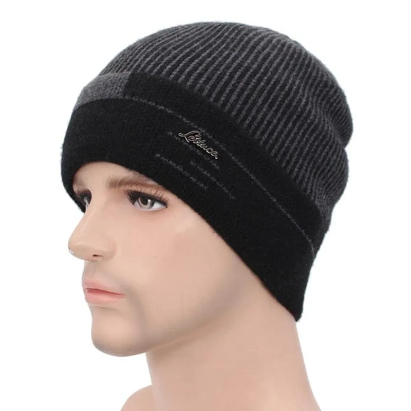 Striped Beanie with Optional Neck Pullover