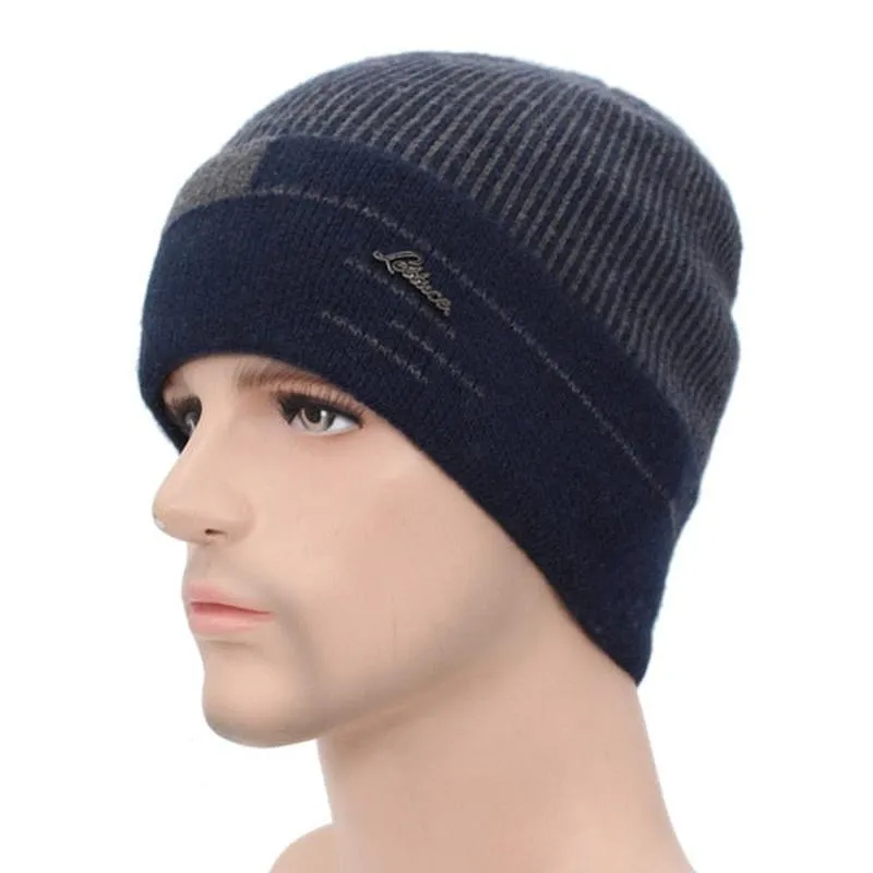 Striped Beanie with Optional Neck Pullover