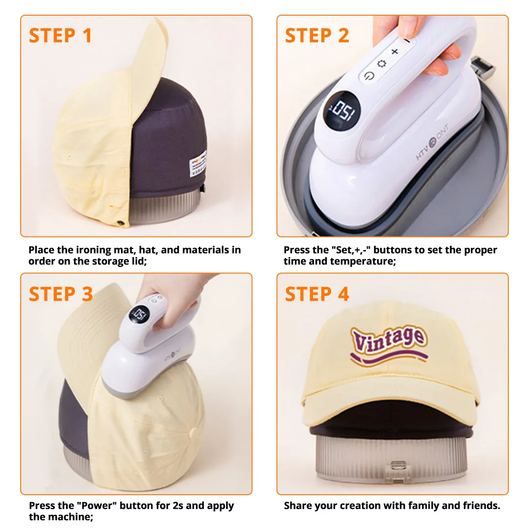 [Sublimation Bundle]HTVRONT Hat Heat Press Machine Sublimation Bundle(Matte Sublimation HTV vinyl for Dark/Light Fabric Sublimation Paper*30 Baseball Cap Blank*2 PTFE Teflon Sheet*3 Gloves≥60＄)