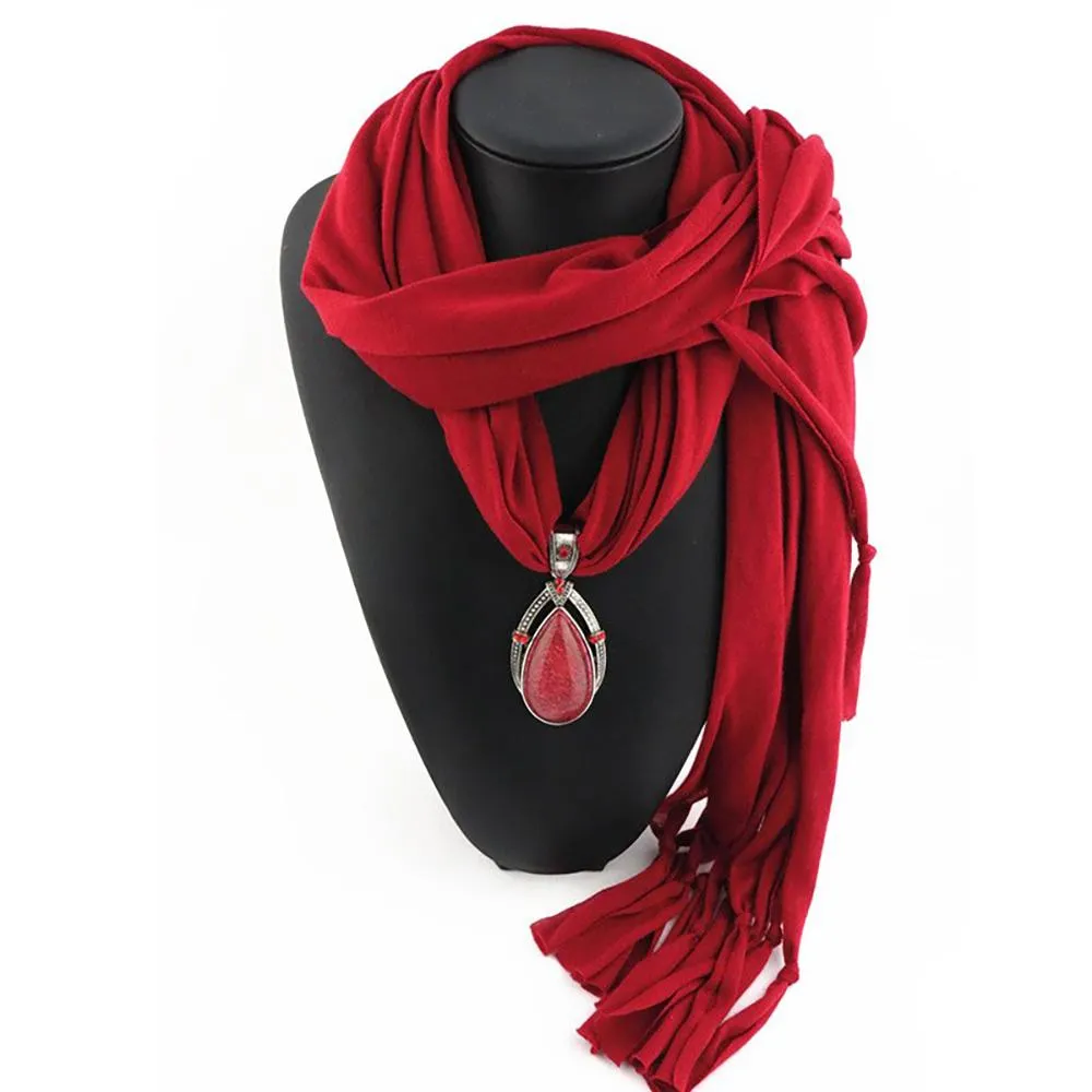 Summer Chiffon Fringe Scarf with Necklace - Exclusive Collection